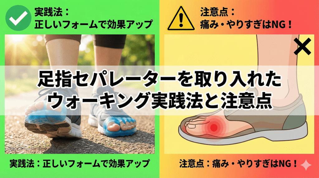足指セパレーターを取り入れたウォーキング実践法と注意点
